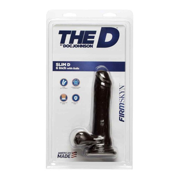 The D - Slim D - 6 Inch With Balls Firmskyn - Chocolate