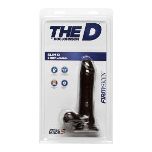 The D - Slim D - 6 Inch With Balls Firmskyn - Chocolate