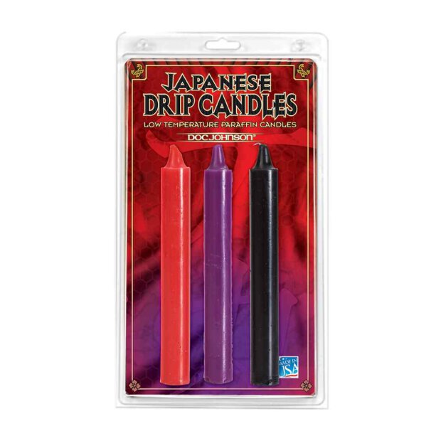 Japanese Drip Candles Set - Black Red Purple - 181 g