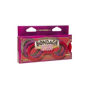 Japanese Bondage - Silicone Cuffs - Large - Red