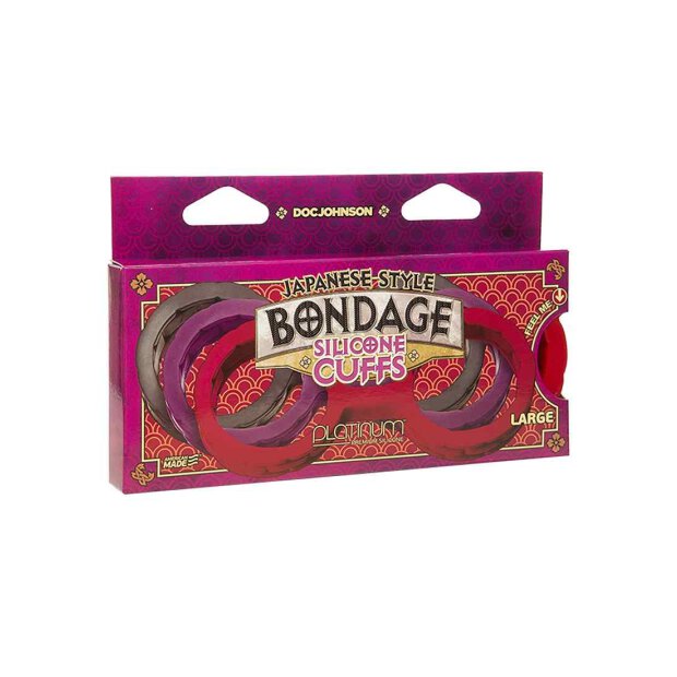 Japanese Bondage - Silicone Cuffs - Large - Purple