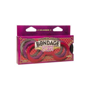 Japanese Bondage - Silicone Cuffs - Large - Black