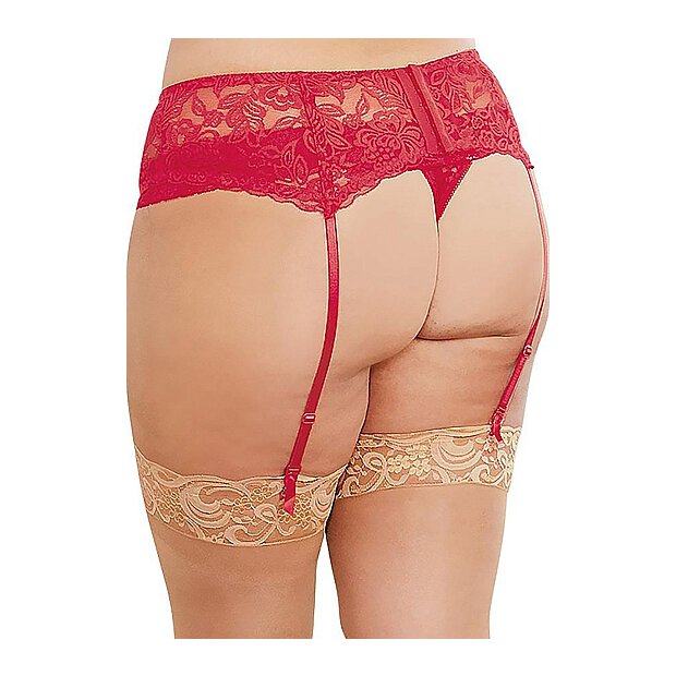Lace Garter Belt Dmd - Queen Size - Red