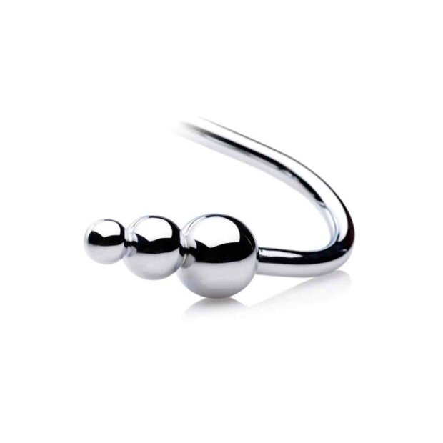 Beaded Anal Hook - Silver