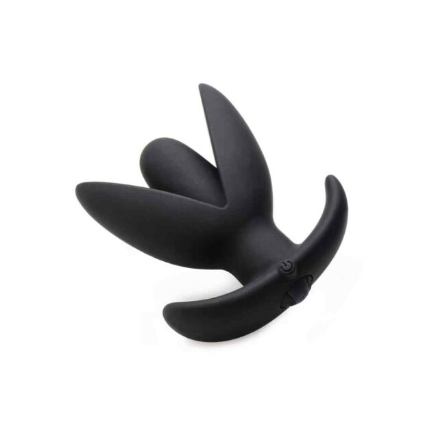 Sprouted 10X Silicone Vibrating Anchor Anal Plug - Black