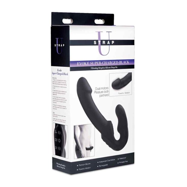 SU Evoke Super Charged - Vibrating Strapless Dildo - Black