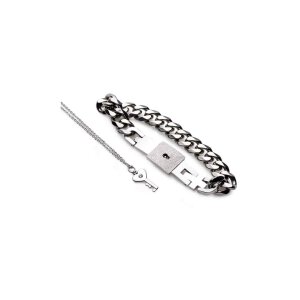 Chained Locking Bracelet & Key Necklace