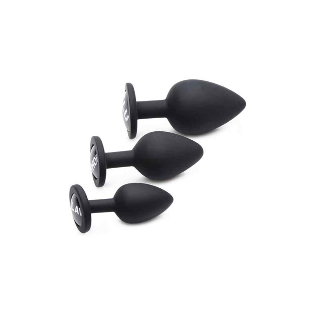 Dirty Words Silcone Anal Plug Set - Black