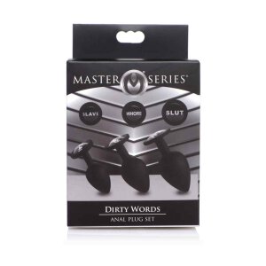Dirty Words Silcone Anal Plug Set - Black