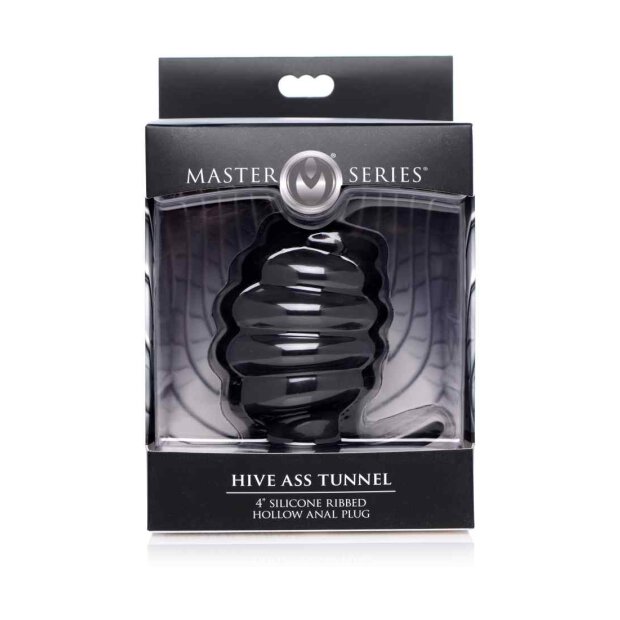 Hive Ass Tunnel 4" Silicone Ribbed Hollow Anal Plug - Large