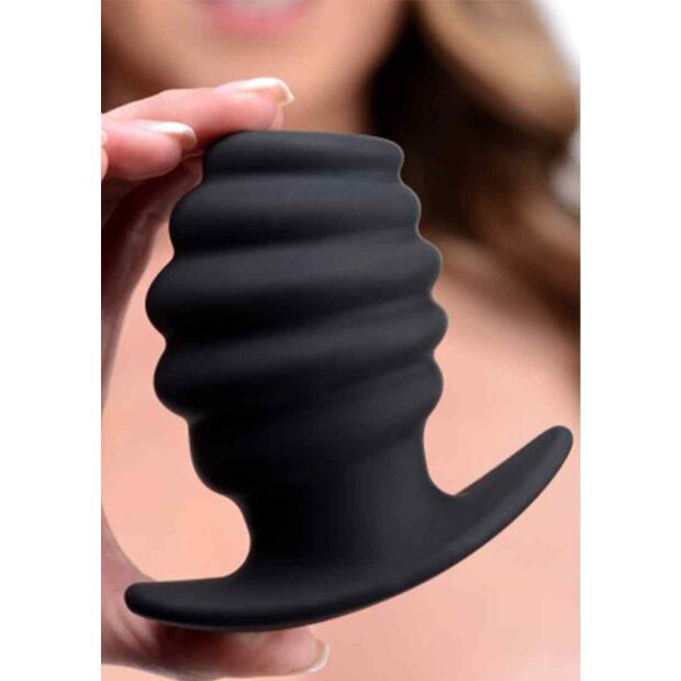 Hive Ass Tunnel 4" Silicone Ribbed Hollow Anal Plug - Large