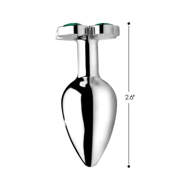 Lucky Clover Gem - Small Anal Plug - Silver