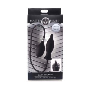 Master Series Dark Inflator Silicone Inflatable Plug - Black