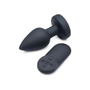 Silicone Vibrating LED Plug - Small - Black