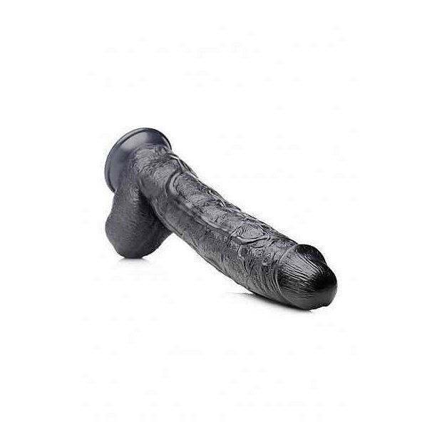 Raging Rhino 17 Inch Veiny Dildo - Black