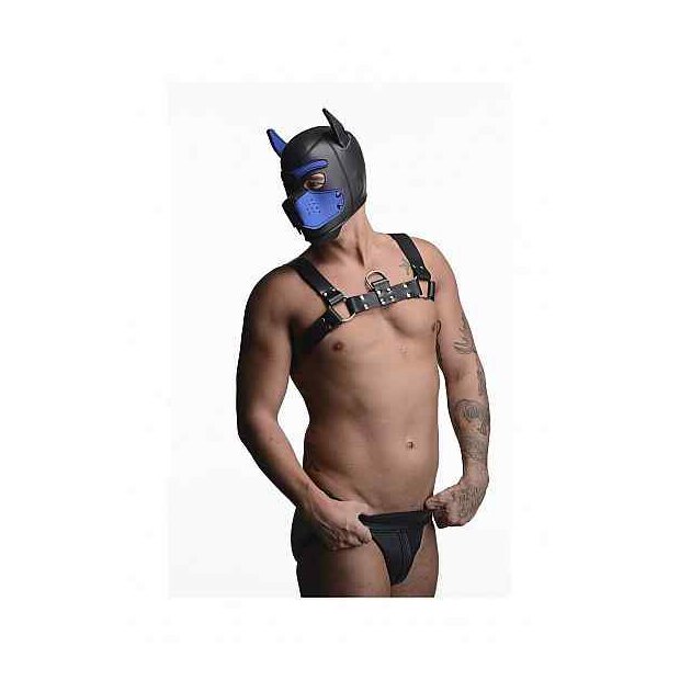 Neoprene Puppy Hood - Black and Blue