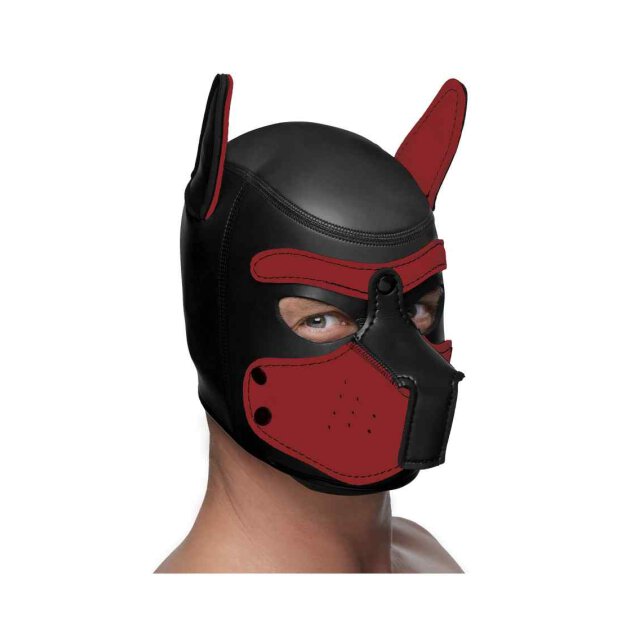 Master Series Neoprene Puppy Hood - Black and Red