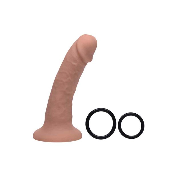 Seducer 7" Silicone Dildo with Harness - Flesh