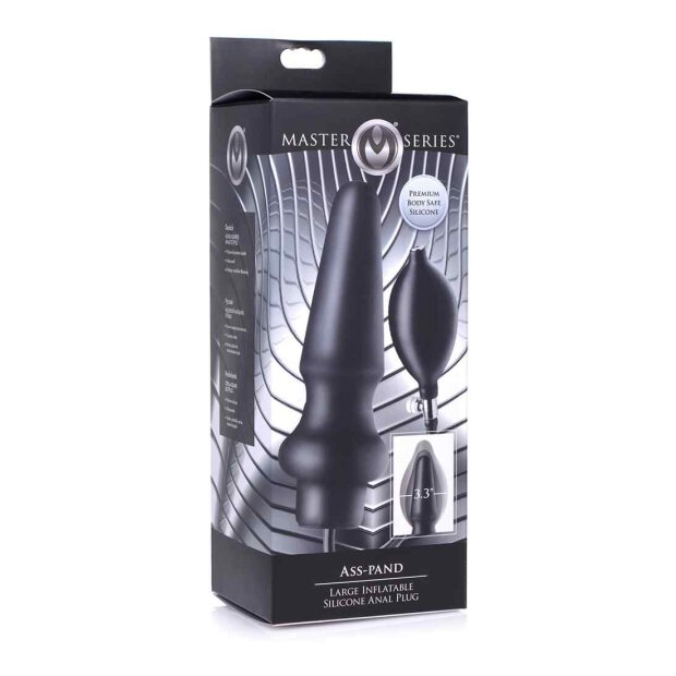 Ass-Pand Large Inflatable Silicone Anal Plug - Black