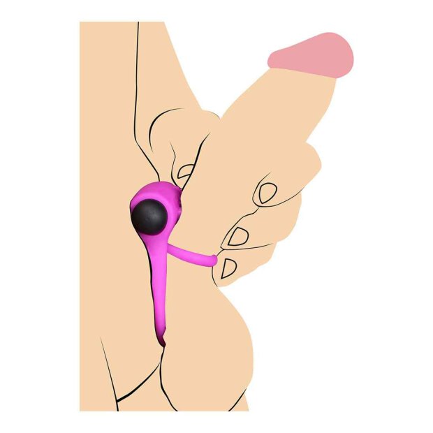 BANG! Silicone Cock Ring & Bullet with Remote Control - Purple