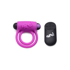 BANG! Silicone Cock Ring & Bullet with Remote Control...