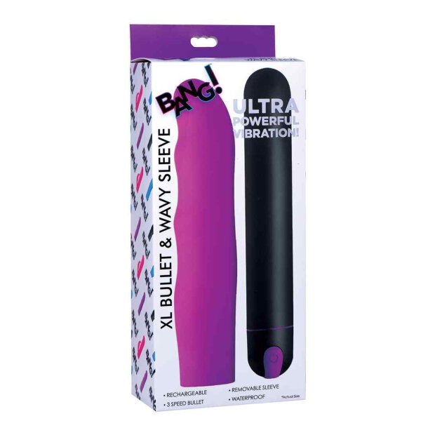 XL Bullet & Wavy Silicone Sleeve - Purple
