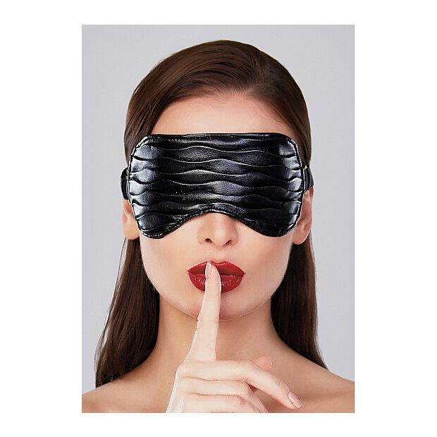 Adore Butter Soft Ruched Faux Leather Mask - Black - OS