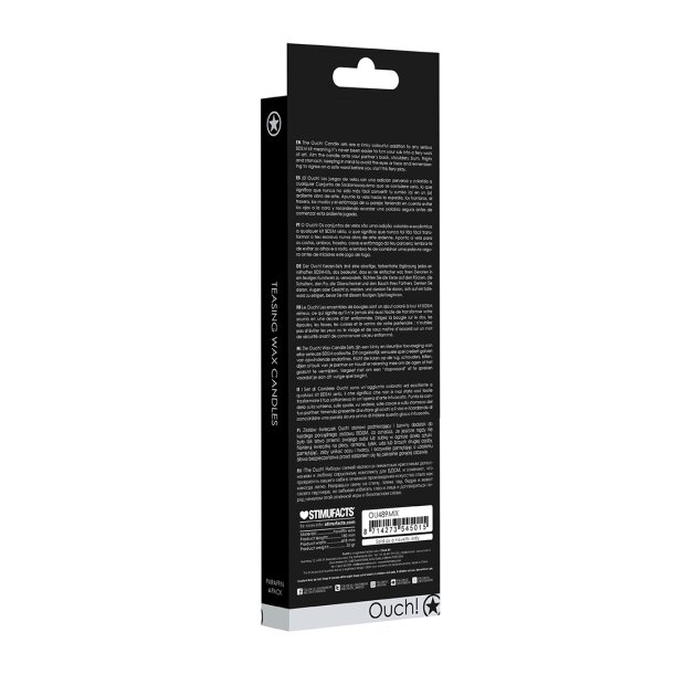 Shots große Teasing-Wachskerzen 4 Stück schwarz, rot, rosa, blau