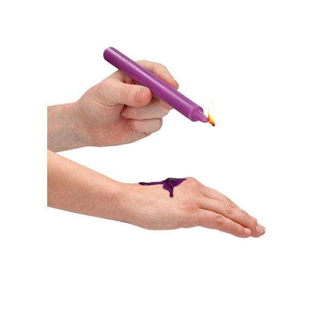 Shots große Teasing-Wachskerzen 4 Stück schwarz, rot, rosa, blau