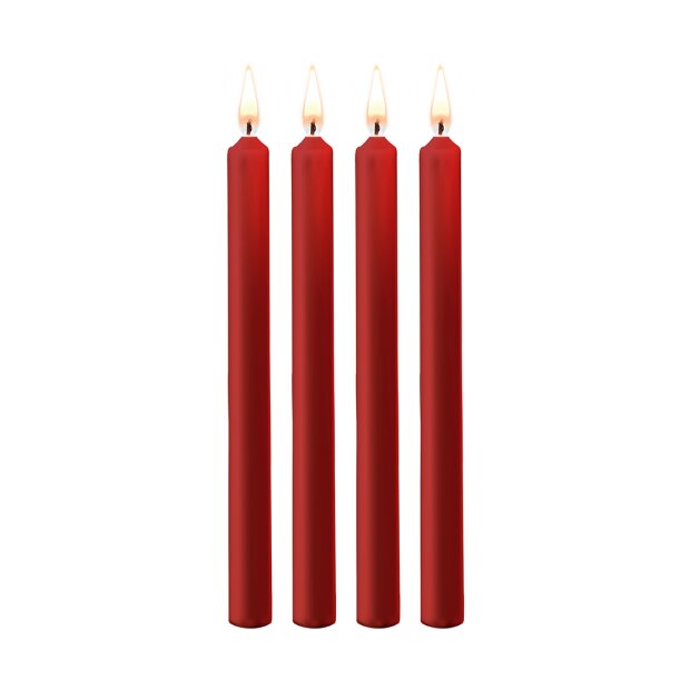 Shots large teasing wax candles 4 pieces red