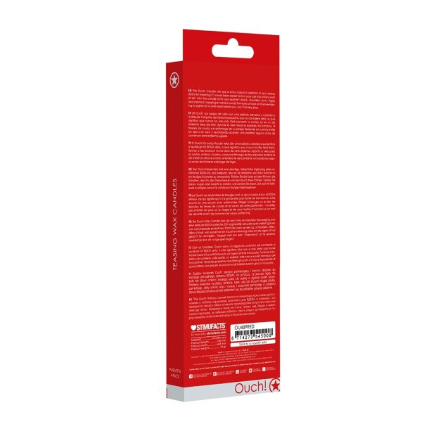 Shots large teasing wax candles 4 pieces red