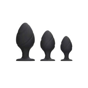Swirled Butt Plug Set Black
