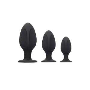 Diamond Shape Butt Plug Set Black