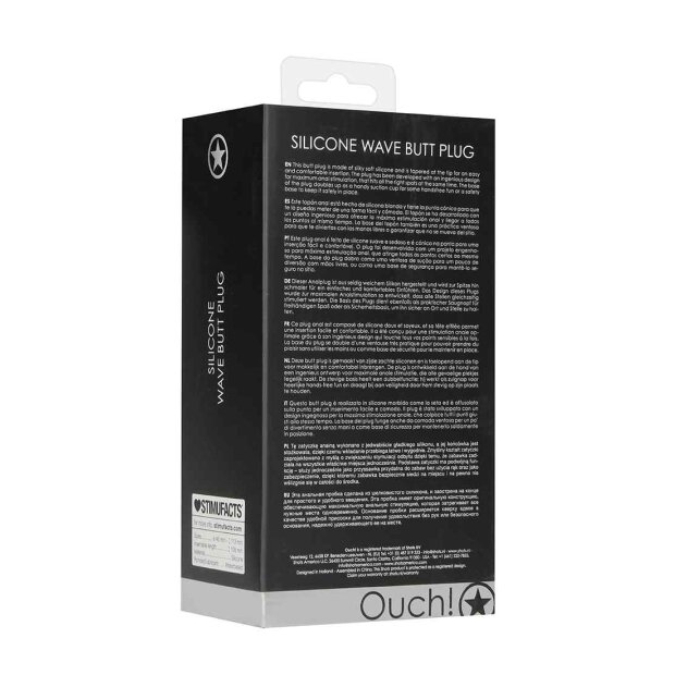 Wave Butt Plug Black 3,4 cm