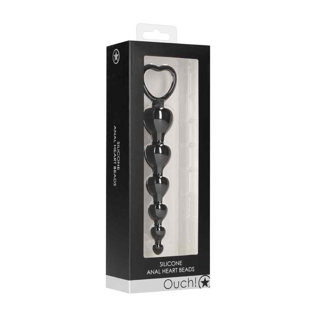 Anal Heart Beads Black