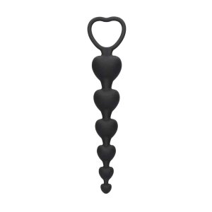Anal Heart Beads Black