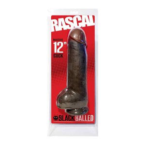 Black Balled 12" Dildo - 30,5 cm - Brown