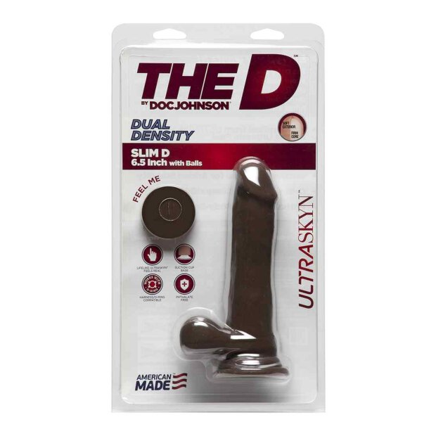 The D - Slim D - 6.5 Inch With Balls Ultraskyn - Chocolate