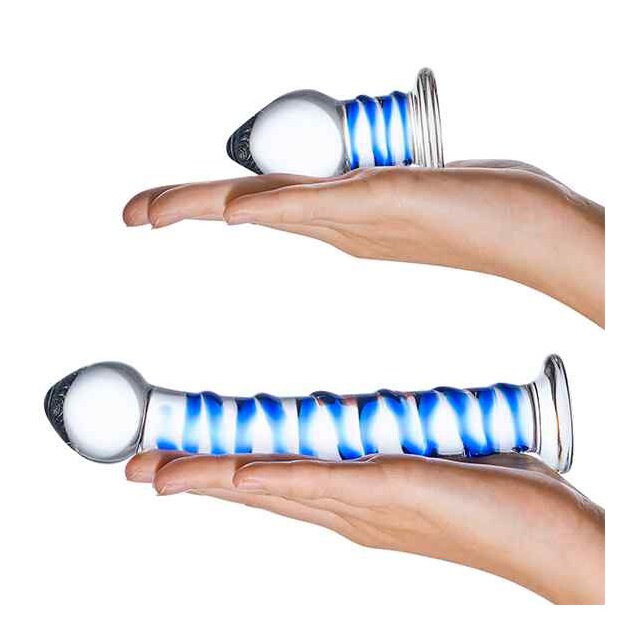 Glas Double Penetration Glass Swirly Dildo & Butt Plug Set 2 pcs