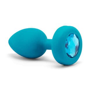 B-Vibe Vibrating Jewel Plug S/M Aquamarine