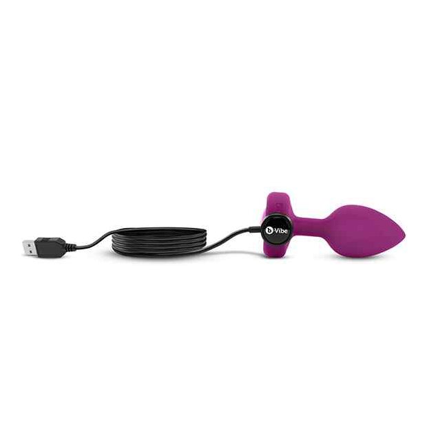B-Vibe Vibrating Jewel Plug S/M Pink Ruby