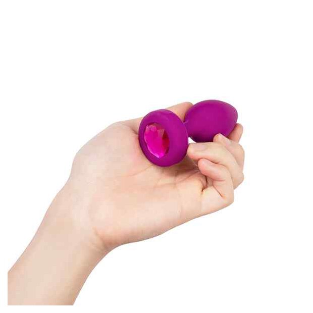 B-Vibe Vibrating Jewel Plug S/M Pink Ruby