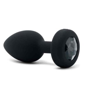 B-Vibe Vibrating Jewel Plug M/L Black Diamond