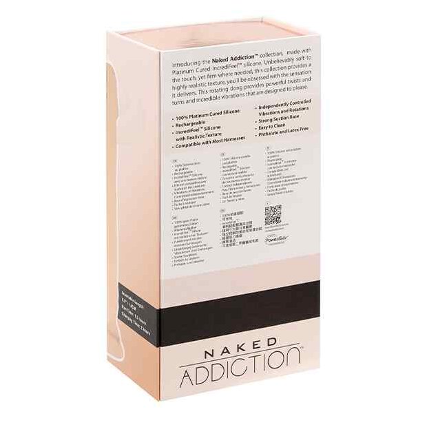 Naked Addiction Rotating & Vibrating Dong 8 Inch Vanilla
