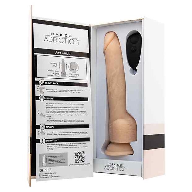 Naked Addiction Thrusting Dong with Remote 9 Inch Vanilla