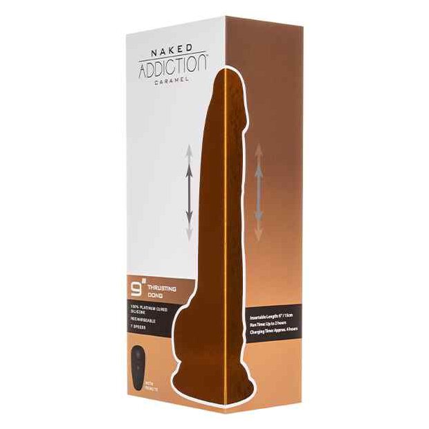 Naked Addiction Thrusting Dong with Remote Caramel 23cm