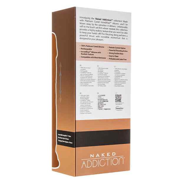 Naked Addiction Thrusting Dong with Remote Caramel 23cm