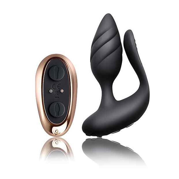 Rocks Off Cocktail Dual Motored Couples Toy Black